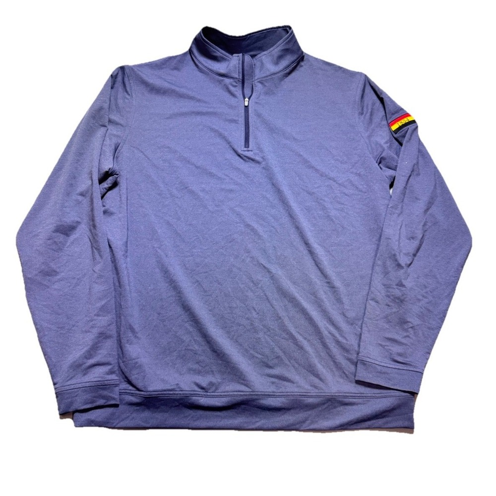 Peter Millar Performance 1/4 Quarter Zip Golf Logo Top Blue XL